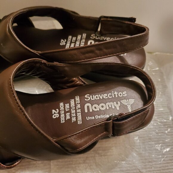 Sandals Brown Strappy Cushioned Padded Insole100% Leather Size US 9 /EU 40. - Picture 3 of 8